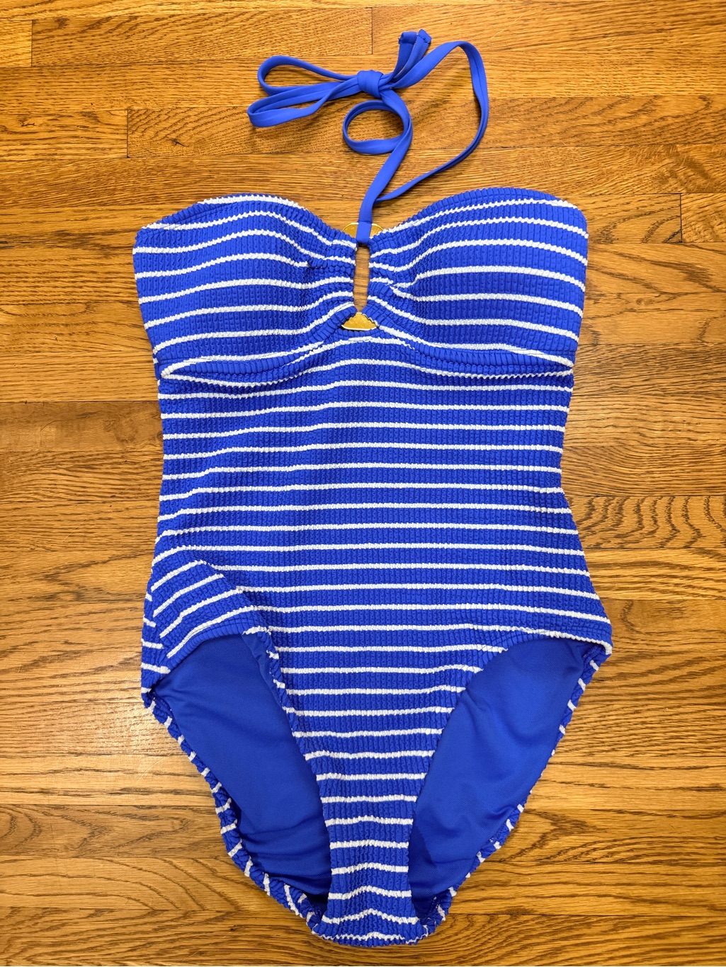Bleu Rod Beattie Blue & White Stripe One-Piece Swimsuit Nwot